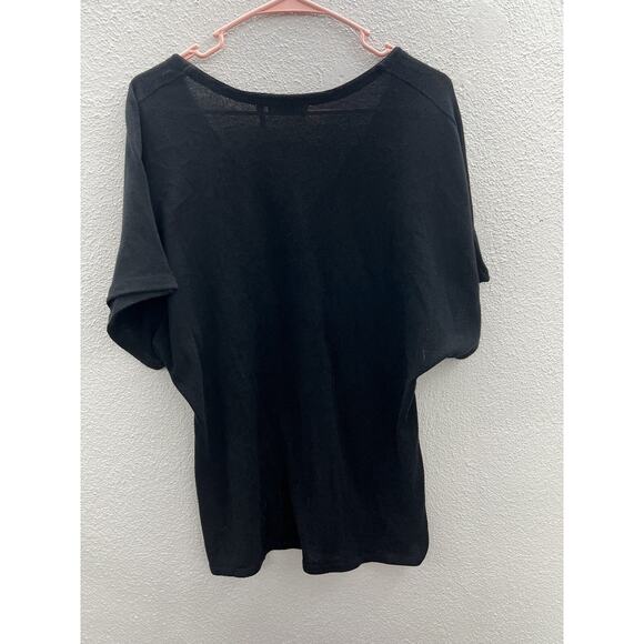 Womens Daisy Fuentes Moda Blouse Size Large Short Sleeve V-Neck - Picture 8 of 11